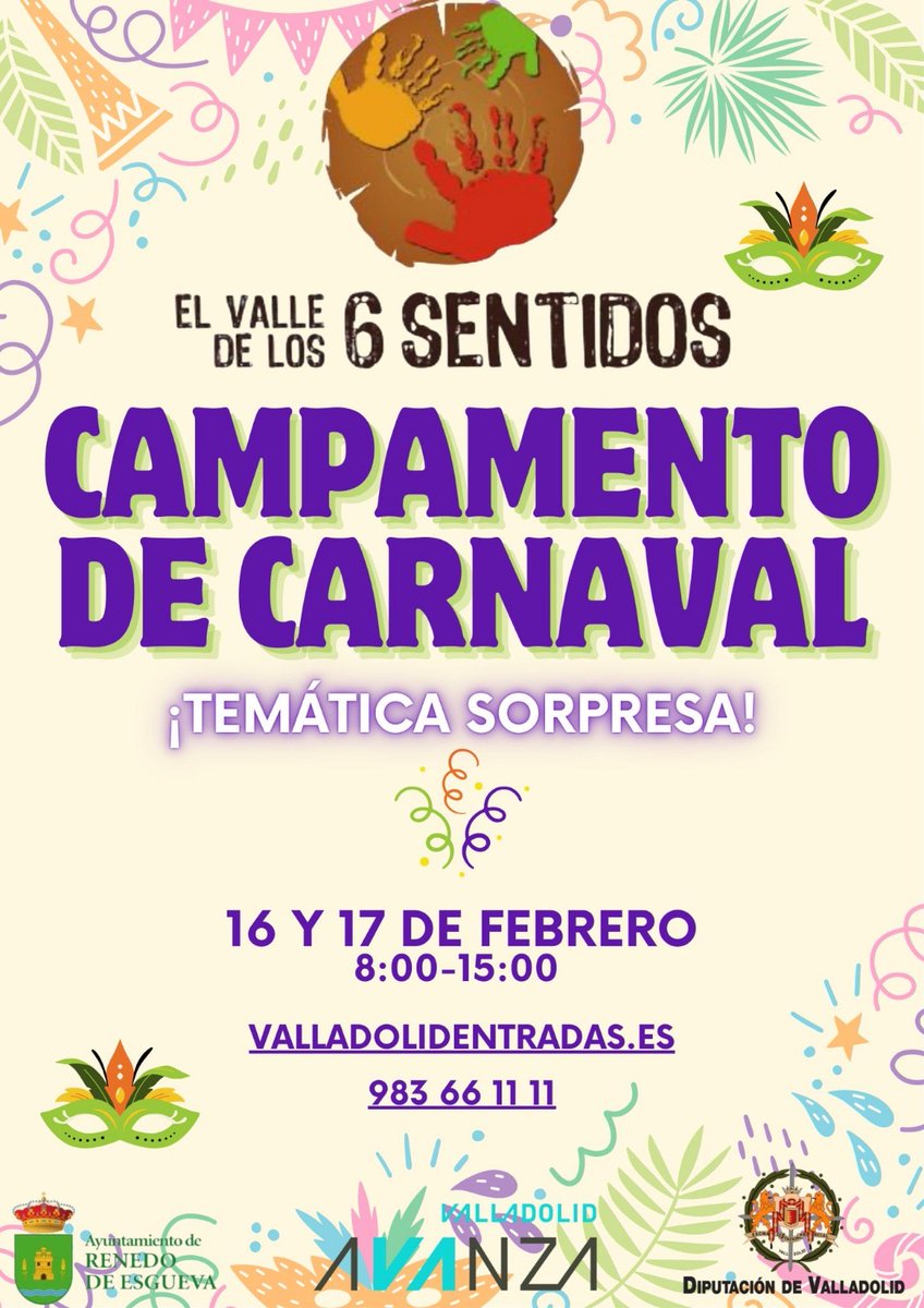 ¡Campamento de carnaval en el Valle de los 6 Sentidos!