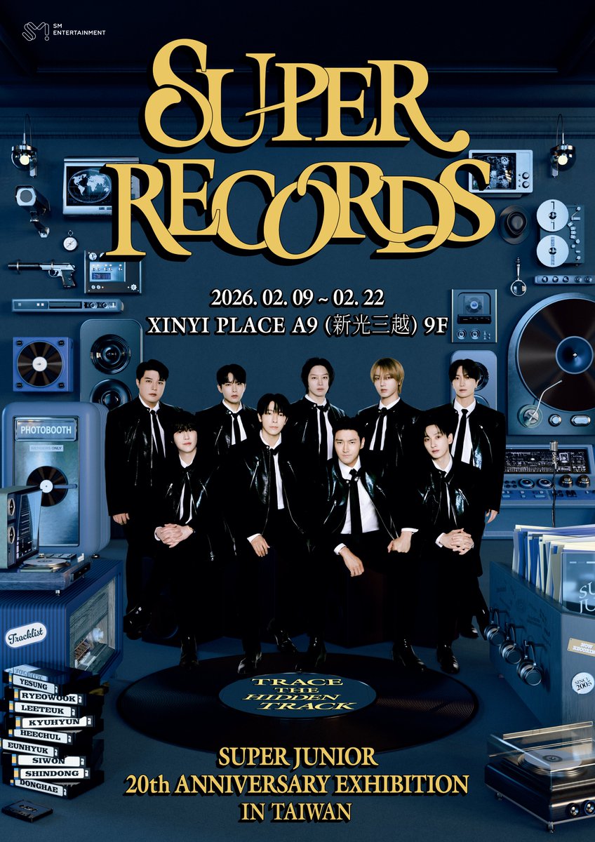 SUPER JUNIOR 20週年紀念特展 
'SUPER RECORDS IN TAIWAN' 開票資訊 🎫

📣 展覽日期及地點
📆 2026年2月9日（一）～2026年2月22日（日）
📍 新光三越A9 9F

📆 售票時間
2026年 1月 22日（四）中午12:00 
📍購票平台 Klook

SUPER JUNIOR 出道 20 週年紀念展終於在台灣開展！🥳