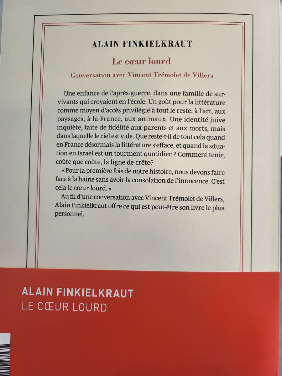 vtremolet's tweet photo. Le 22 janvier Le coeur lourd d'Alain Finkielkraut, publié chez @Gallimard sort en librairie. J'ai eu l'honneur et le bonheur d'y participer en menant les entretiens de cet autoportrait intime, savoureux et tourmenté. https://t.co/JSEnf6poK7