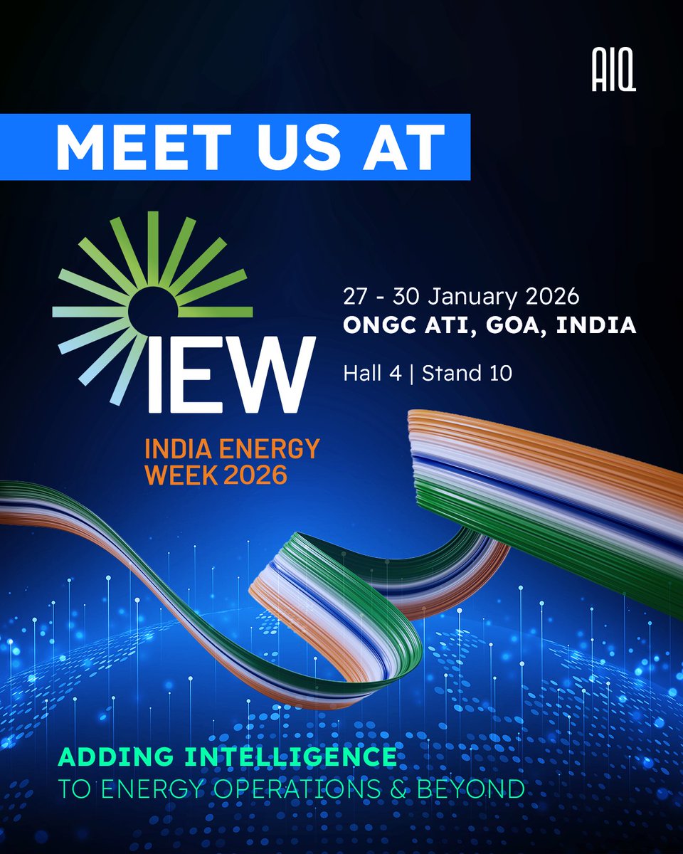 AiqIntelligence's tweet photo. AIQ is heading to @IndiaEnergyWeek, bringing UAE-built AI for energy from #AbuDhabi to the global stage.
Join us as we showcase #SMARTi, and follow our leadership discussions on AI, energy systems, and climate tech.
#IEW2026 #AIinAction #PoweredbyAIQ https://t.co/yTCdoZrxtO