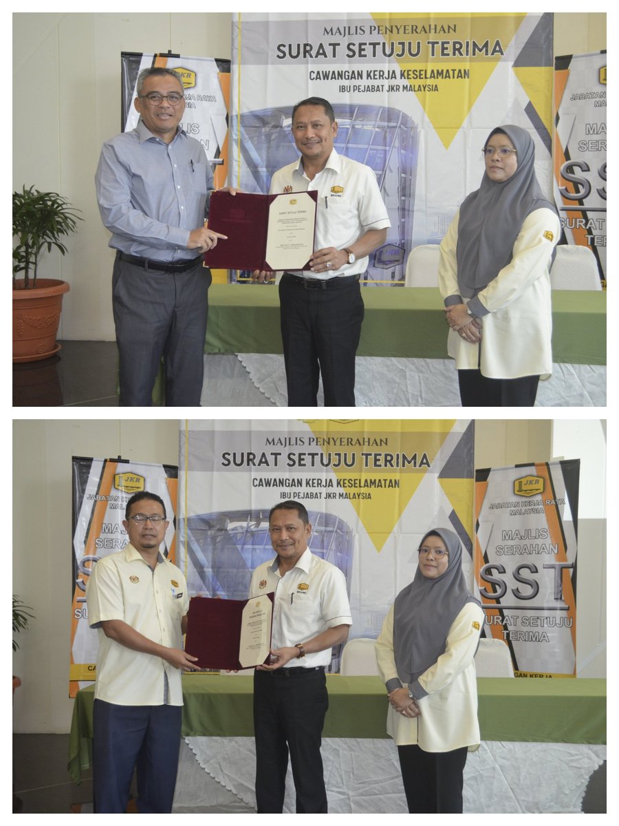 CksJKR's tweet photo. Majlis Penyerahan Surat Setuju Terima dan Surat Pelantikan Pegawai Penguasa bagi projek Pembinaan Bangunan Operasi  Control &amp; Reporting Centre 1 (CRC 1) di Skuadron 320 Pangkalan Udara Kuantan dan Pembinaan Detasmen Kompeni Kor Perkhidmatan Diraja (KPD) Kem Kabota, Tawau, Sabah https://t.co/V1LSldo1Ev