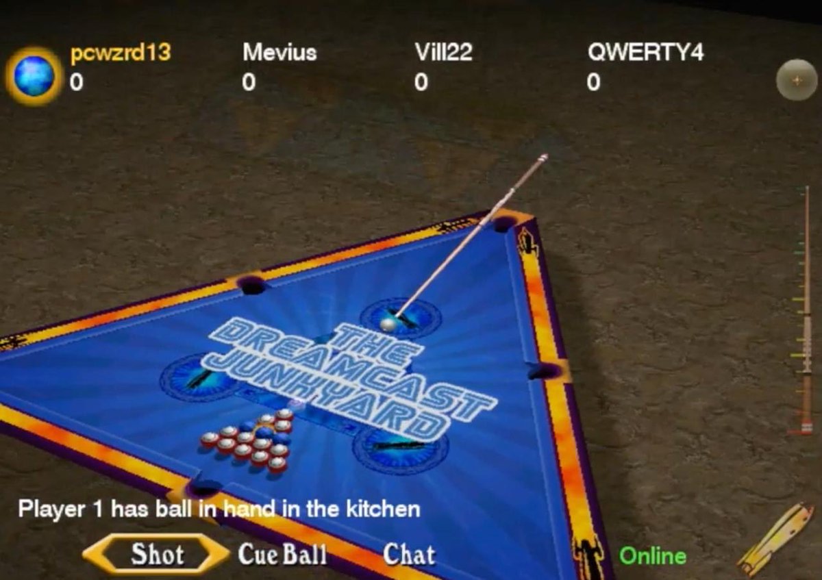 TheDCJunkyard's tweet image. Right on cue: The Dreamcast Junkyard joins the action in Maximum Pool online.