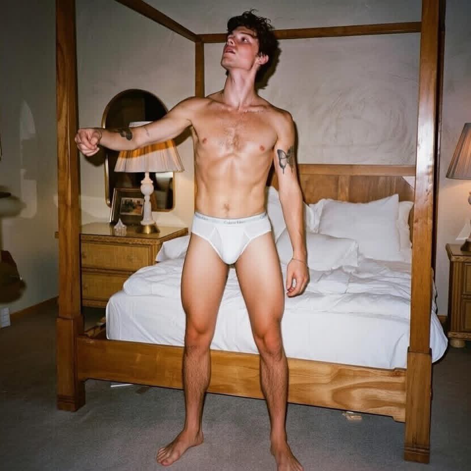 Shawn in his tighty whites.