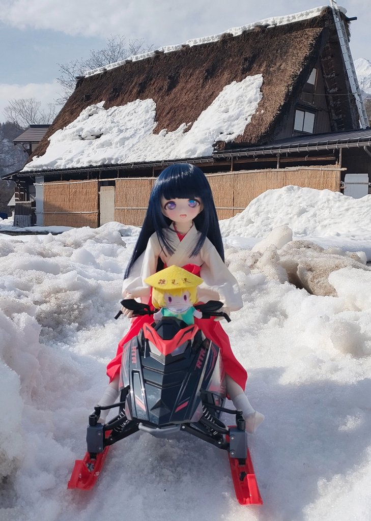 soket2828's tweet image. 梨花ちゃまonスノーモービル！