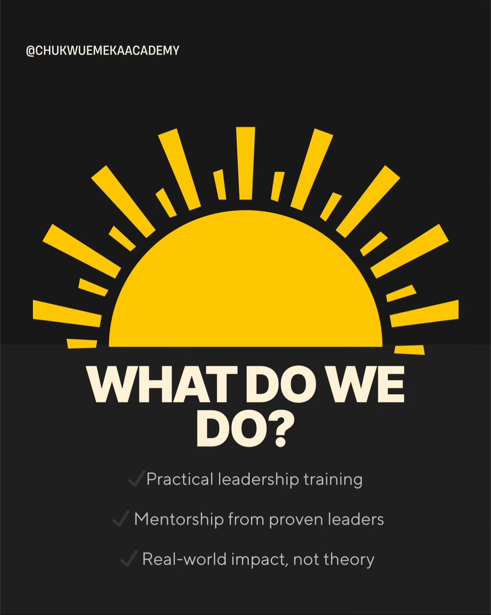 Chukwuemek76931's tweet photo. The next generation of Nigerian leaders starts here.
Join us as we train minds, shape values, and build the nation.

#LeadTheChange #LeadershipInNigeria #BuildTheFuture #ChangeMakers #ServeWithPurpose https://t.co/hgy9eFvCt9