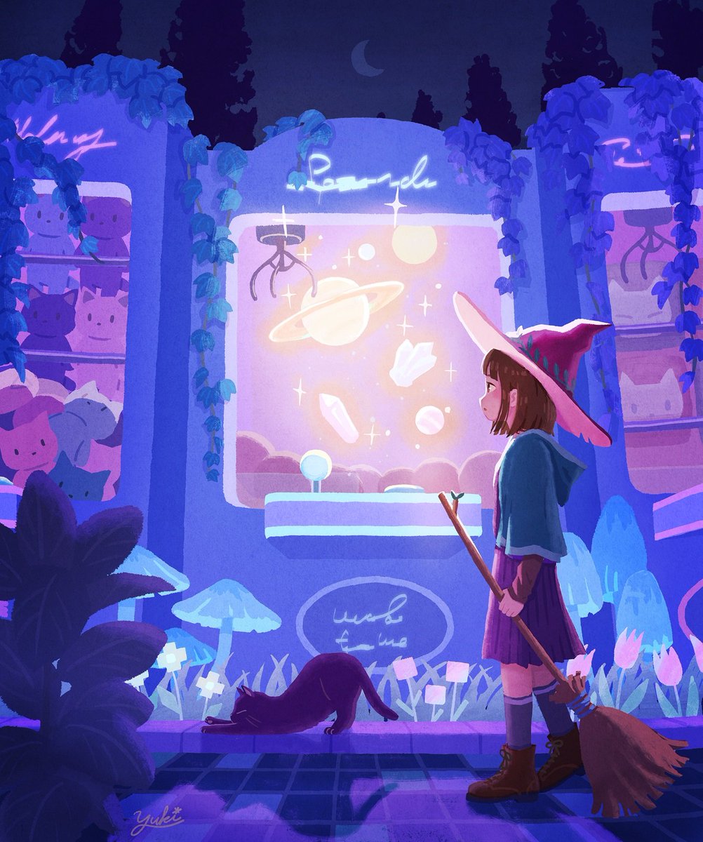pixivision様の魔女の特集にて、こちらの作品を紹介していただきました🪐🐈‍⬛