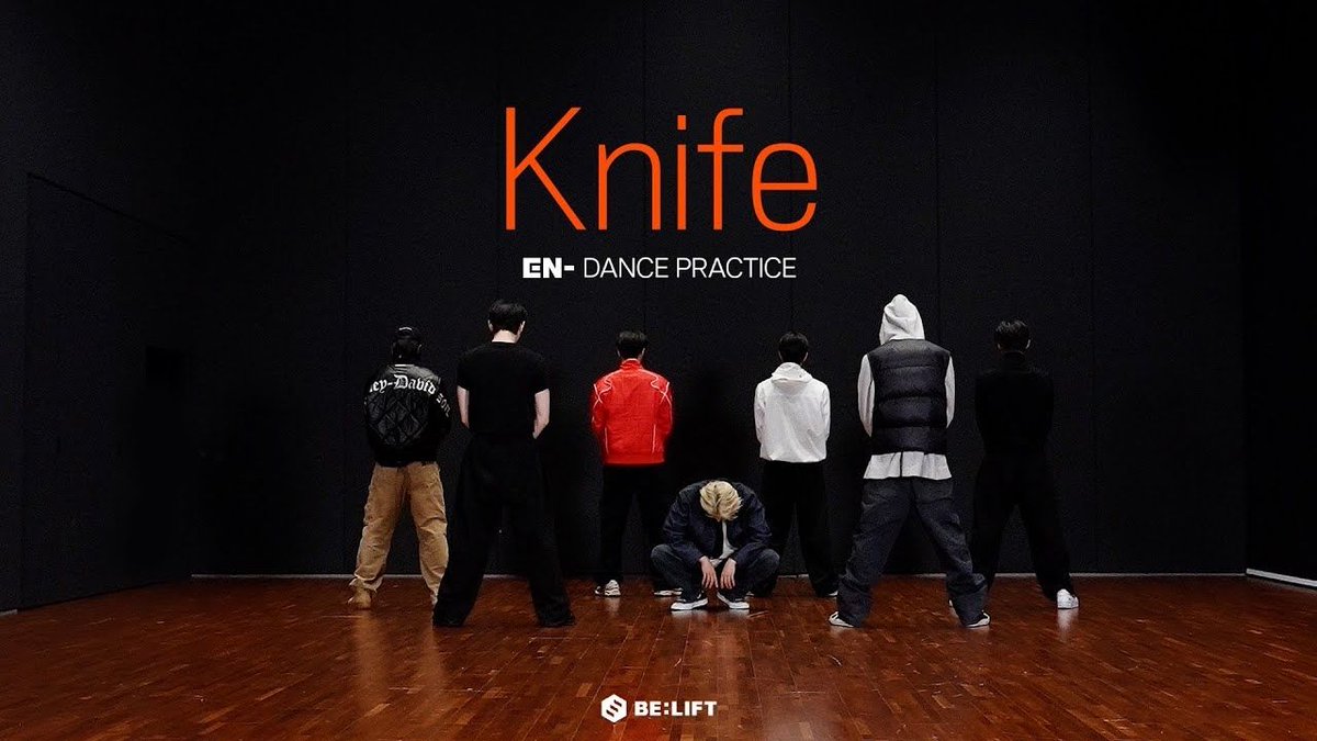 ‘knife’ dance practice. every move sharp, every step in sync. enhypen cutting through the beat. (youtu.be/vU43ebmiPRk)