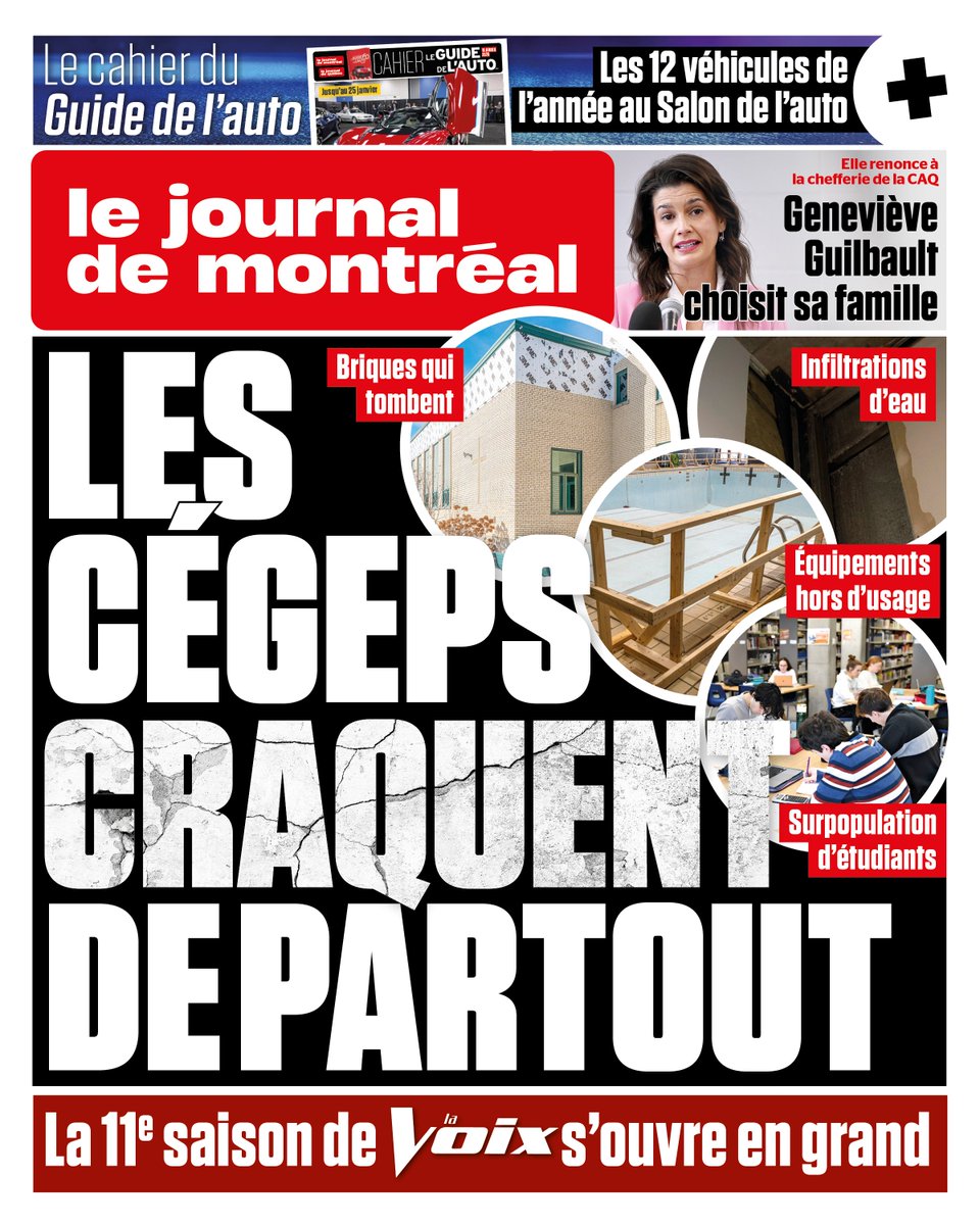 JdeMontreal's tweet image. Voici notre une du matin en ce 19 janvier 2026 ! Pour vous abonner à nos infolettres, c’est ici : journaldemontreal.com/infolettres