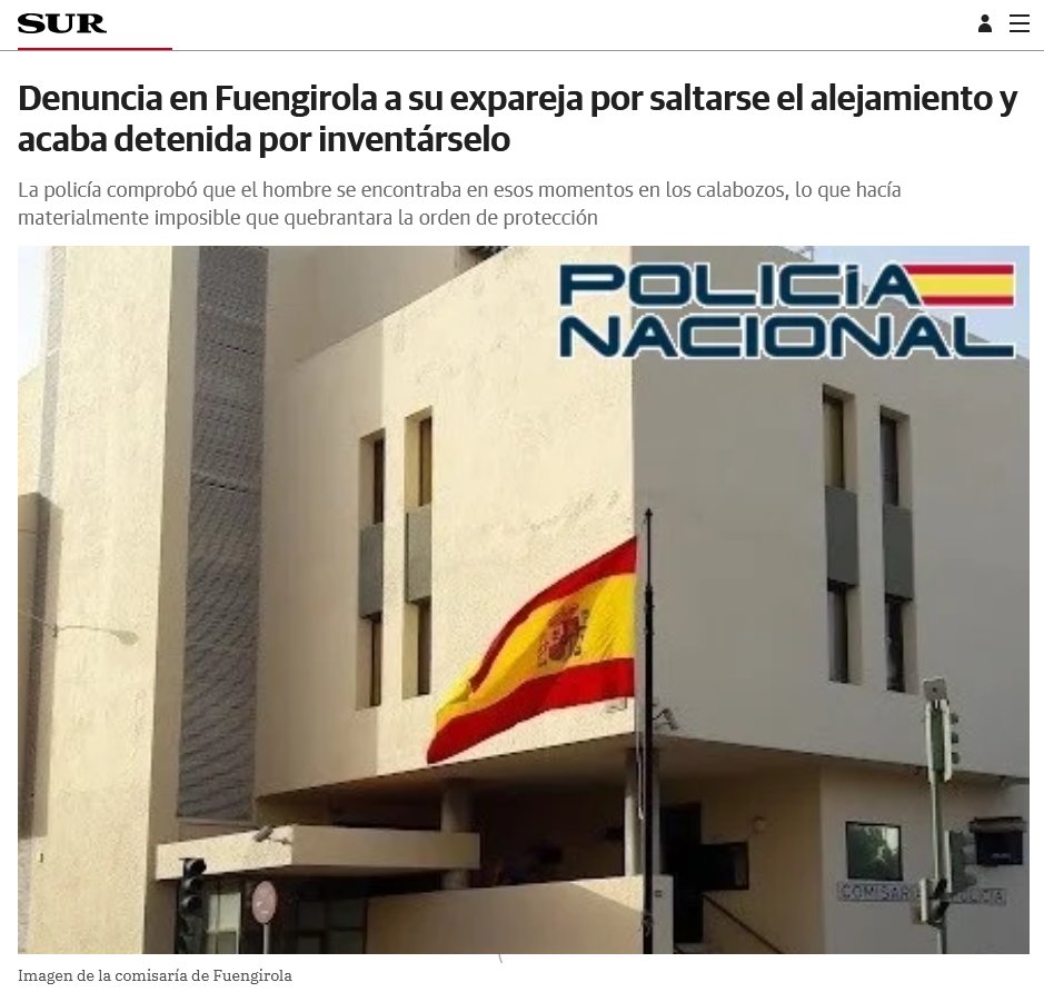 FundaHOM's tweet photo. ·La mujer denuncia a su ex por saltarse la orden de alejamiento.
·La policía descubre que es imposible, porque el hombre estaba en el calabozo por una denuncia previa de viogen puesta por la misma mujer.
·Ambos han pasado a disposición judicial.
https://t.co/WTNbu2fjc2 https://t.co/pJEJVqtILq