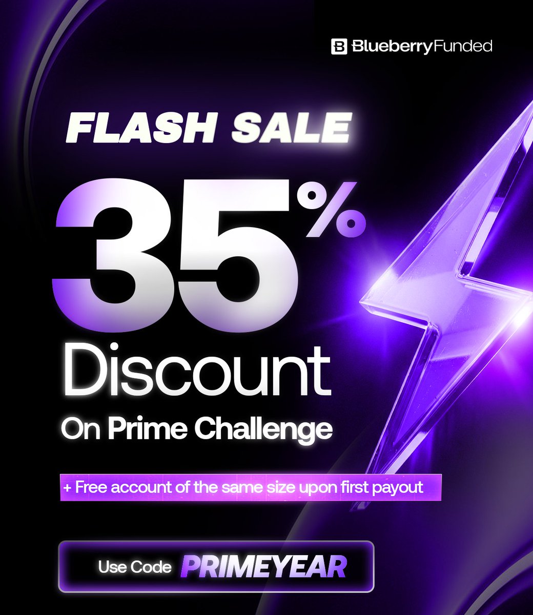 Traders, 35% OFF PRIME Challenge is LIVE, plus you get a FREE account of the SAME SIZE on your First Payout 🫐🔥

Start with one account. Get paid. Then scale with another one for FREE 💰

OUR PRIME CHALLENGE IS THE CHALLENGE OF CHALLENGES!

This January 2026, you might change