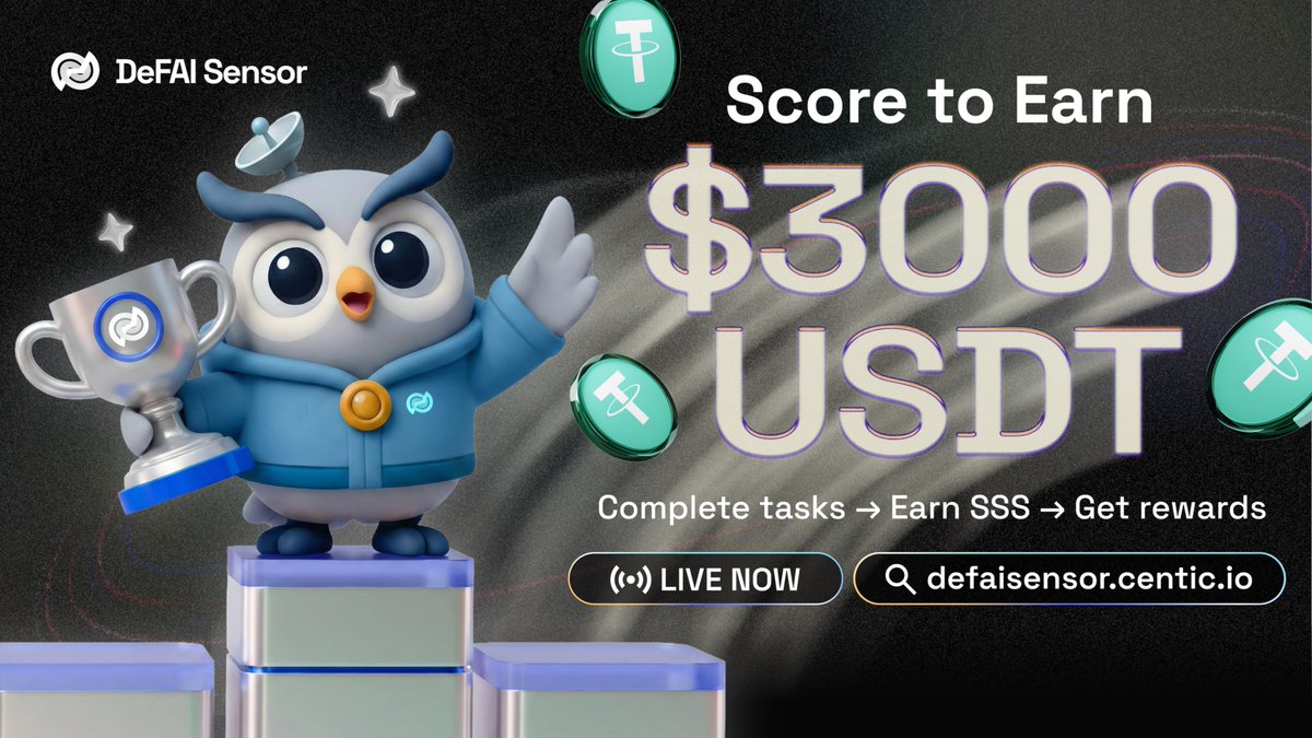 🔥SCORE-TO-EARN CAMPAIGN - JOIN NOW🔥

Creator Merit Pool is officially open with $3,000 USDT waiting to be earned!

How to get started👇
1️⃣ Visit defaisensor.centic.io/app/campaigns
2️⃣ Join the Creator Merit Pool
3️⃣ Complete tasks → Earn Sensor Score (SSS)
4️⃣ Track your ranking on the