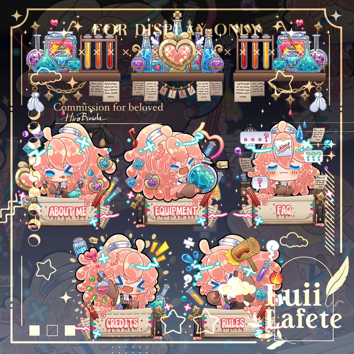 #VGenComms 

Twitch panels for <a href="/HiroBrewla/">Hiro Brewla 🍑 ⚗️ | Slime Vtuber</a> 🍑⚗️!!
He's so cute!! 🥹💦