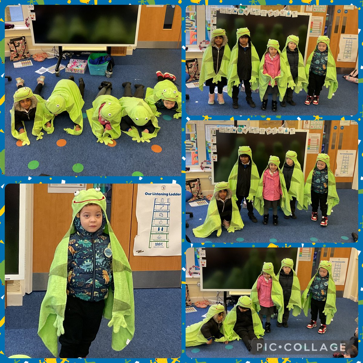 Five little speckled frogs sat on a speckled log! 🐸