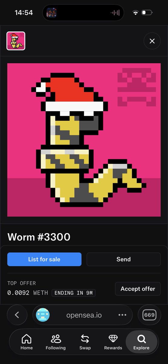 xmartsol's tweet image. • @EIP7503 did a solid 100$+ from FREE MINT 

- let’s do a raffle of one wormilio NFT | FP - 0.012 ETH ( 40$ )

4PM UTC | 1 wormilio • 1 winner

be there! turn on notifications