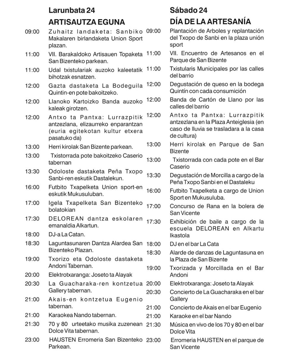 #SanbikoJaiak, #Egitaraua, #JaiHerrikoiak
Bigarren asteari dagokion egitaraua!!! Ez galdu ezertxo ere!!!
<a href="/SanbiJaietan/">Sanbiko Jai Batzorde</a>