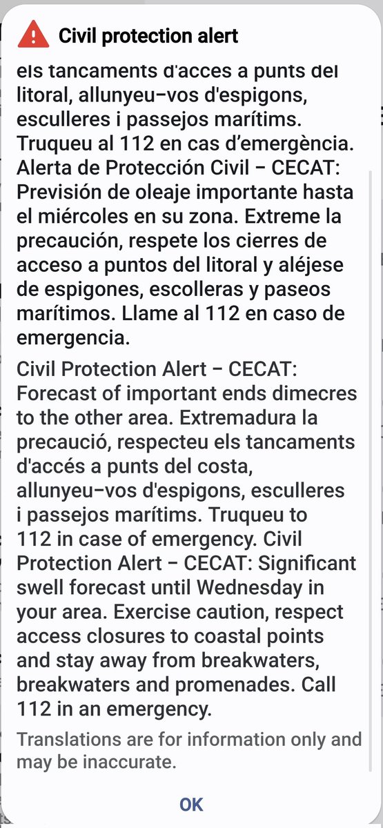 gezondig's tweet photo. #Alerta de Protecció Civil - traduccions impecables!
Forecast of important ends dimecres to the other area. Extremadura la precaució!
#totesmou3cat https://t.co/E0thaJITFy