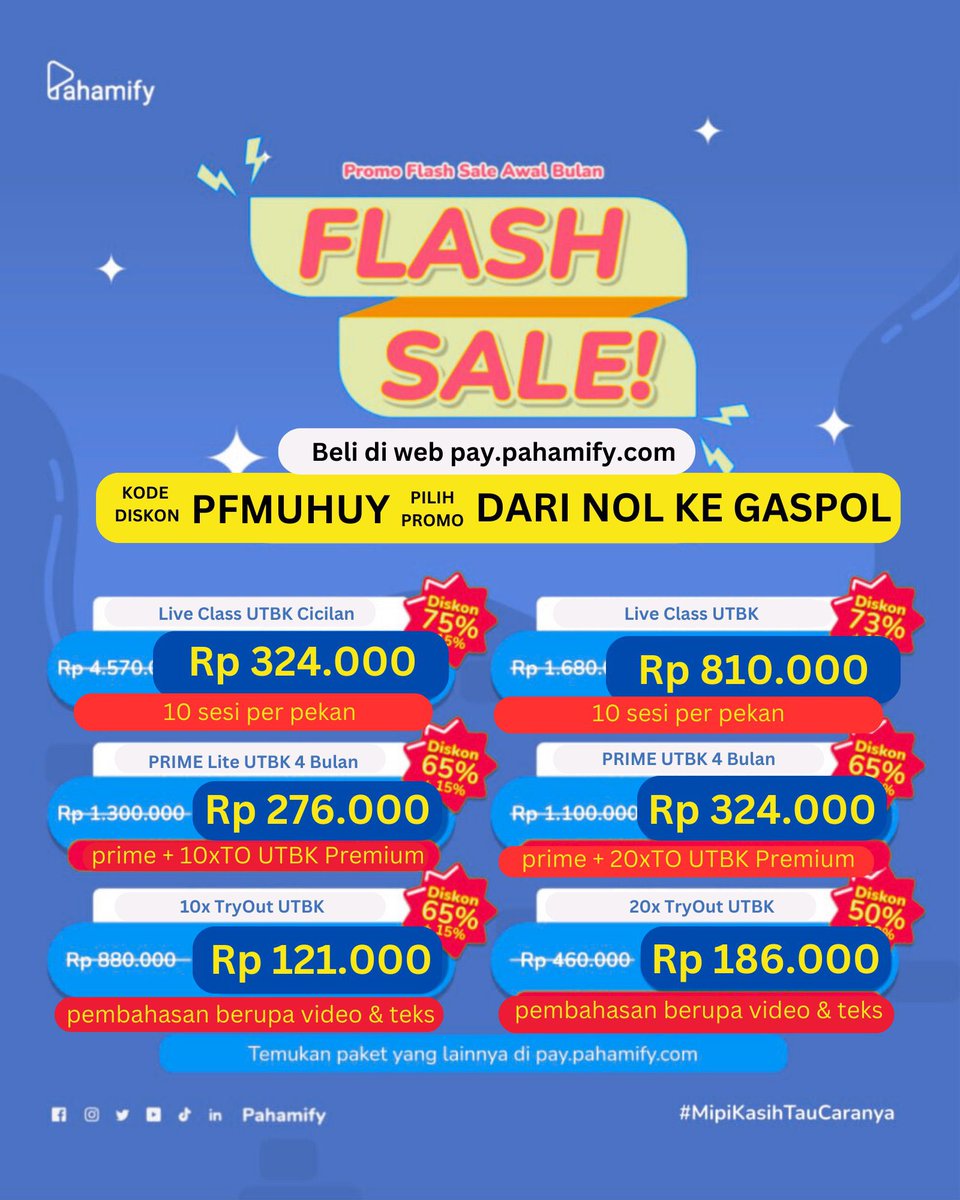 coemputer's tweet image. PAHAMIFY LAGI DISKON BGT GUYS

cek &amp;amp; beli di web pada poster ya guys 

recommended : PRIME UTBK 4 BULAN

kode pahamify diskon wts tags mipi mipy bimbel online les utbk simak ui guys TKA SMA SNBT ugm itb jshs jshdv hggc