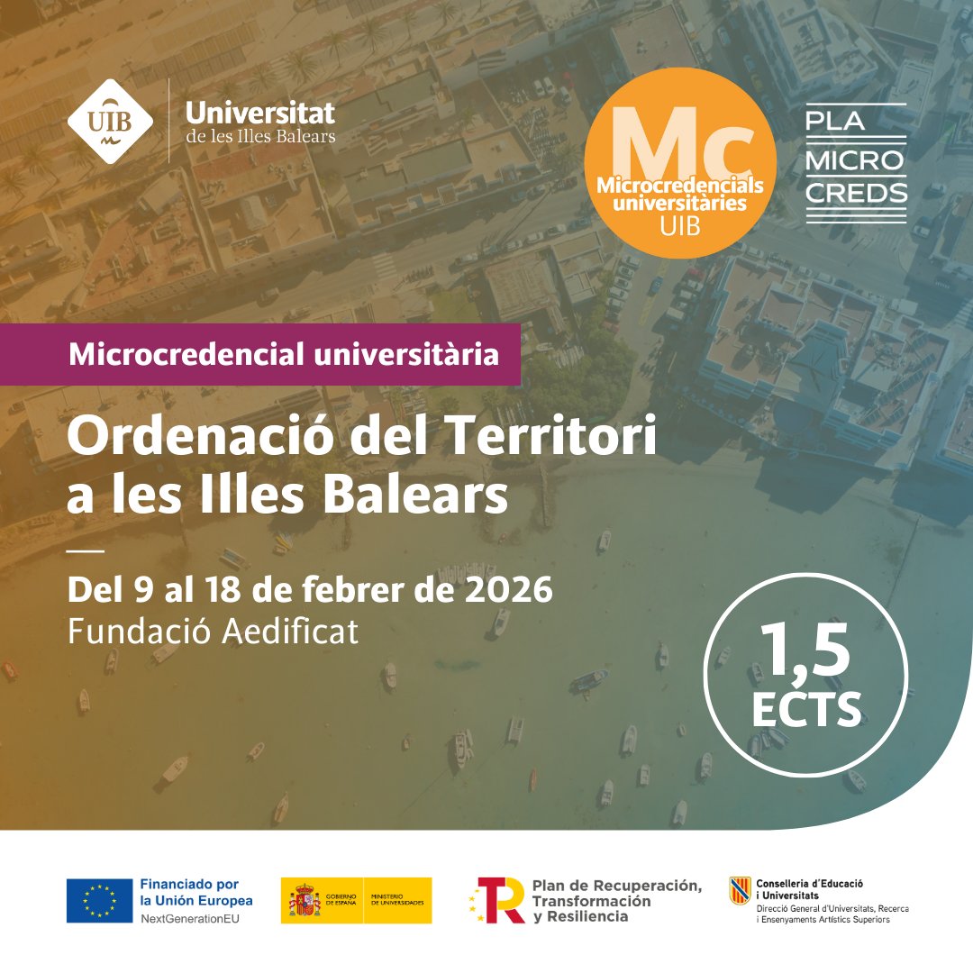 Fund_Aedificat's tweet image. 🎯 Ets aparellador o arquitecte tècnic? 👷🏻‍♀️👷🏻‍♂️Aquest curs és per a tu! Formació clau en ordenació del territori a les illes.
👉🏻 Més ℹ️ sobre el curs 👉🏻 bit.ly/4qxr3D1. 
✍🏻Si et vols matricular demana informació a la Fundació.
#PlanDeRecuperación #NextGenerationEU 
@edun_ib