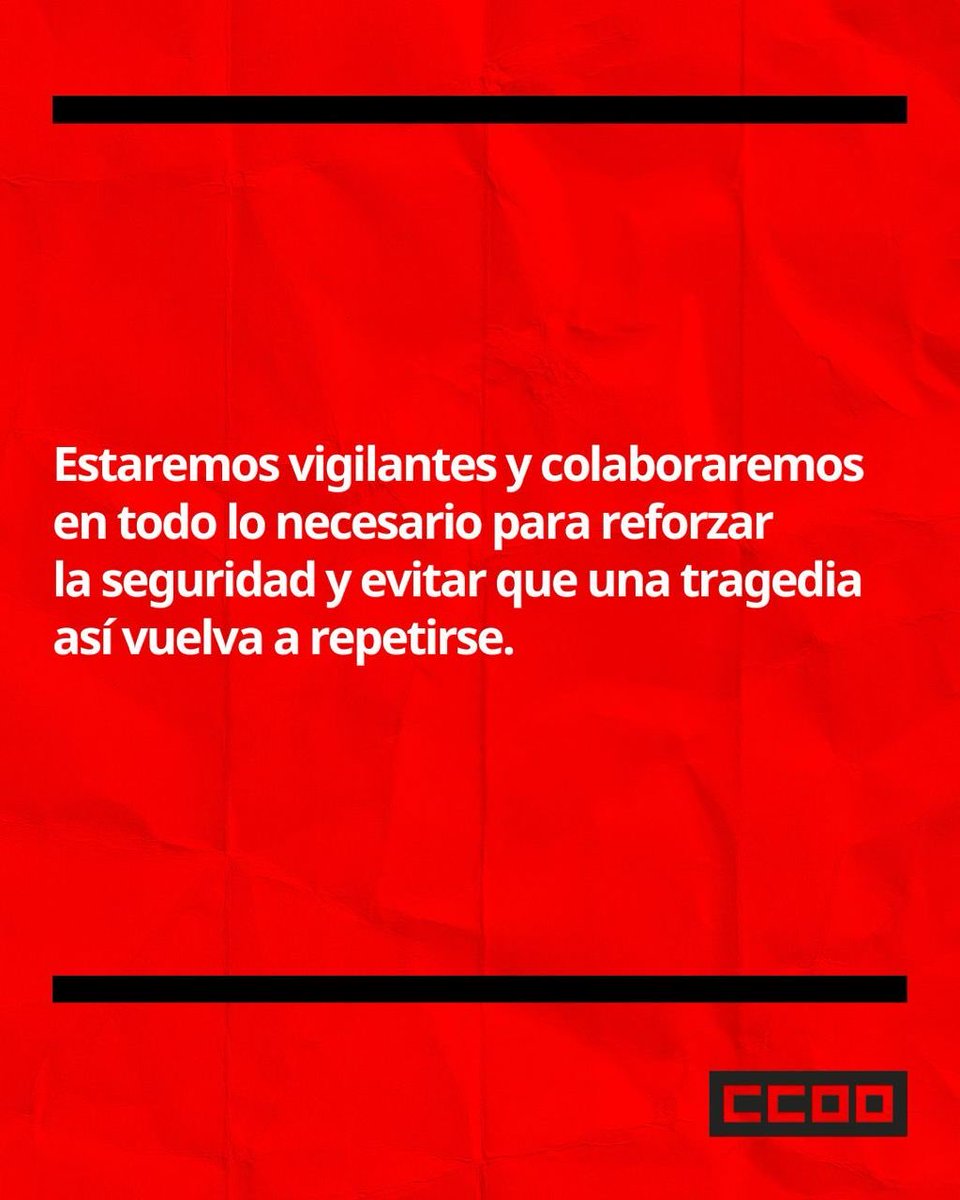 CCOO's tweet image. 🫂Trasladamos nuestro más sincero pésame a las familias y personas allegadas de las víctimas del accidente ferroviario ocurrido en Adamuz, Córdoba.

Nuestro apoyo y solidaridad con todas las personas heridas y con sus familias en estos momentos tan duros.