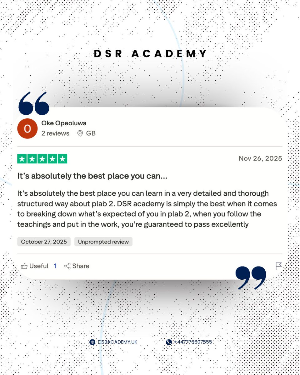 Dsracademyuk's tweet photo. Hear directly from students who trained, practiced, and succeeded with DSR Academy.
Your PLAB 2 journey starts with the right guidance.
📍 DSR Academy

📩 DM us to join the next batch 

#dsracademy #bestplab2 #plab2 https://t.co/VqnzBcBD3e