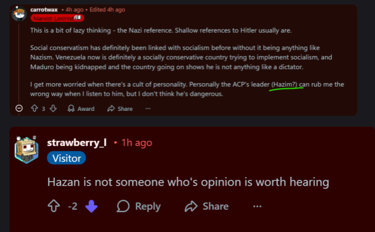 FamousPlan's tweet image. Redditors seem unable to refer to ACP Chariman Haz directly. Instead editing the name of their favorite influencers.