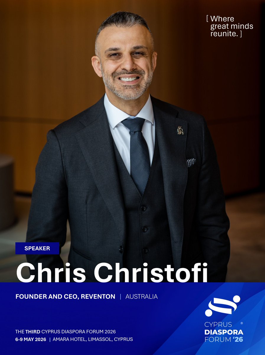 cyprusdiaspora's tweet photo. We are honoured to welcome Founder and CEO of Reventon, Chris Christofi, as a speaker at the Cyprus Diaspora Forum, taking place at the Amara Hotel in Limassol, Cyprus, from 6–9 May.
Reserve your place: https://t.co/1rCVxNnVcE @cyprusdiaspora #chrischristofi #reventon https://t.co/YDiAPGXzEY