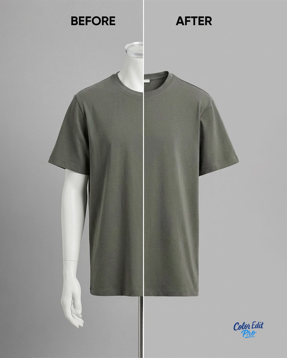 ColorEditPro's tweet image. Flat clothing photos hide fit.
Ghost mannequin shows structure.

That clarity helps buyers decide faster.

Apparel editing test → coloreditpro.com/get-a-quote/

#ghostmannequin #apparelecommerce #fashionbrands #productimages #photoediting #coloreditpro