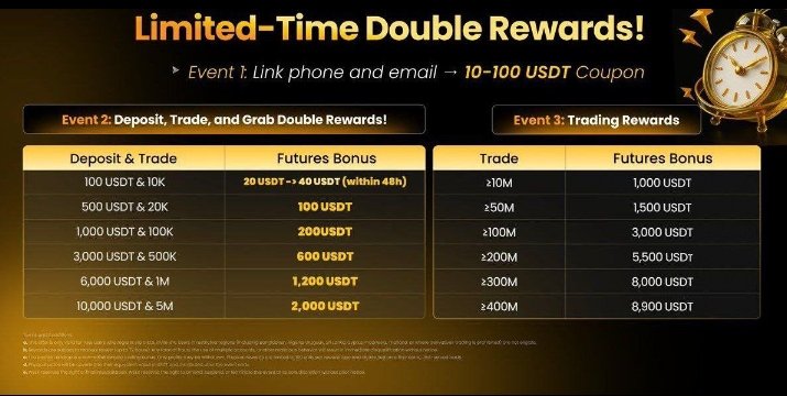 Yogeshpawa15513's tweet photo. Weex Exchange The Non Kyc Exchange  💰
🎁 First Deposit + 10K Trade Volume = 20 USDT Futures Bonus
⏳ Valid for 30 Days
📊 Extra Rewards:
🔸 100K Volume = 10 USDT Spot
🔸 1M = 100 USDT Spot

https://t.co/AHI9AdQfPO
#Weex #CryptoTrading #BonusOffer #CryptoIndia https://t.co/JF8KRrjucD