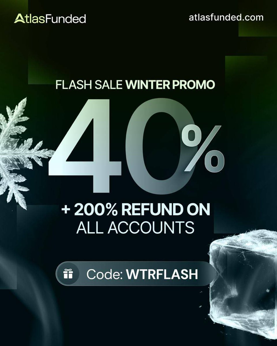 ❄️ WINTER FLASH SALE is LIVE! ❄️  

40% OFF + 200% Refund ✨  

Use Code: WTRFLASH  

Get Funded Today!
<a href="/atlasfunded/">Atlas Funded</a>