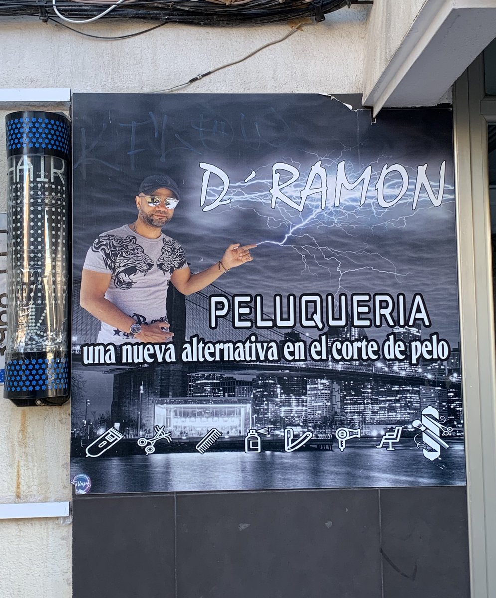 marloncch's tweet photo. don ramón no era necesario hacer un cartel tan duro para anunciar su peluquería🙏🏾🙏🏾 https://t.co/O1Tyq9C1z2