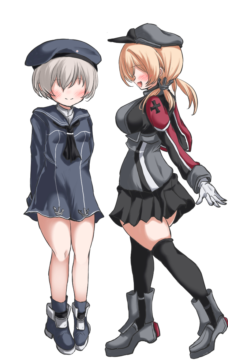 これは背景キャラとしてスペペッと描いてたレーベくん&オイゲンちゃん(ぼかし無しエディション) 