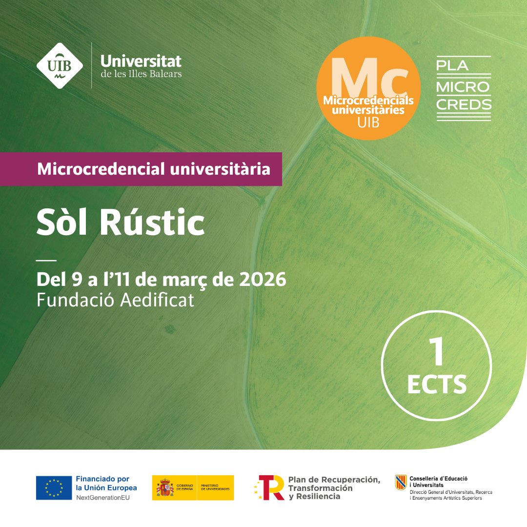 Fund_Aedificat's tweet image. 🎯 Ets aparellador o arquitecte tècnic? 👷🏻‍♀️👷🏻‍♂️Aquest curs és per a tu! 
👉🏻 Formació clau en sòl rústic. 
Més ℹ️ sobre el curs 👉🏻 bit.ly/49tShEv.  
✍🏻Si et vols matricular demana informació a la Fundació. #PlanDeRecuperación #NextGenerationEU