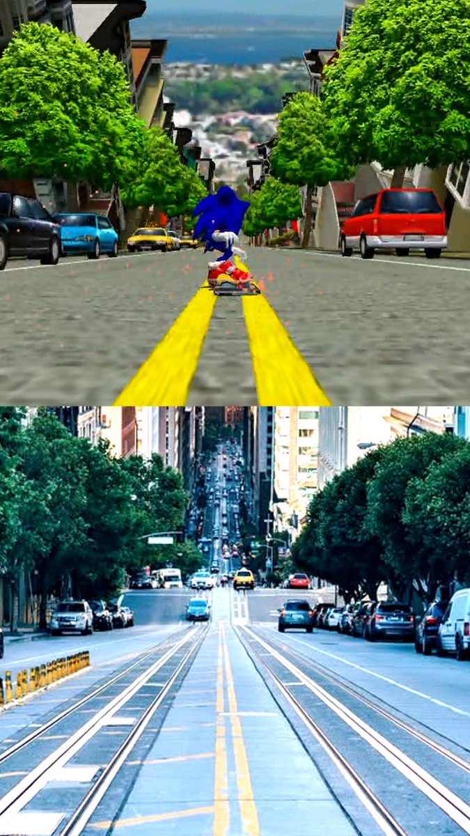 tamagawa2525's tweet image. こう改めて見るとソニックアドベンチャー2ってめちゃくちゃサンフランシスコだったんだな
（※タップ推奨）