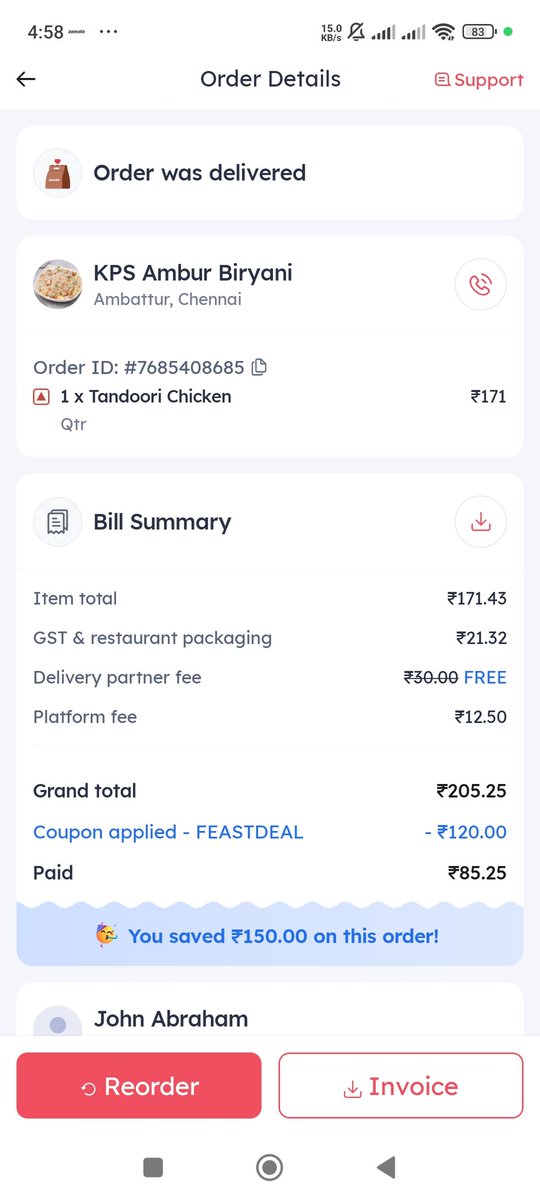 abraham_tvp's tweet photo. @zomatocare I have sent the DM but still not replied me https://t.co/PisDwKbD5V
