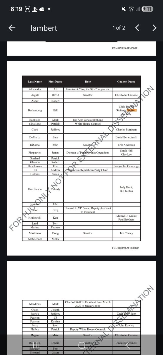 hoopes_leah's tweet photo. More lies and straight-up betrayal from Stefanie Lambert—she was frantic on those calls, withholding a ton of critical information from me and Greg, never providing us with proper billing records, and flat-out sharing attorney-client privileged information that she had no business leaking.
Let's set the record straight once and for all. Back in 2022, Stefanie was representing Bill Bachenberg and me simultaneously while we were deep in the fight over Delaware County election fraud evidence. She was frantic panicking about potential subpoenas, raids, the whole nightmare scenario—but she kept us completely in the dark about massive chunks of what was really going on INCLUDING THE HACKING OF MACHINES.
 She never handed over clear billing statements despite repeated demands, and she violated the sacred trust by sharing privileged communications that belonged solely to her clients.She got a list of people whose communications were going to be subpoenaed under Arctic Frost that's not the same as being a target herself. The real targets were the folks in the left column of those exposed docs; the right column was just the attorneys representing them. Fast forward to now, in 2026, and it's crystal clear: I was a legitimate target as a Pennsylvania alternate elector, hit with multiple subpoenas and dragged through the Biden DOJ's weaponized mess. She knew details, played games with the info, and never came clean with me or Greg.All the while, she was living high on the hog 24/7 paid security, bills covered, crisscrossing the country, soaking up grassroots Patriots' hard-earned money, time, and sweat—then turning around and claiming every breakthrough and discovery as her own brilliant idea. We brought her the whistleblower connections (I personally did), the evidence from our sting ops with Project Veritas, the witness declarations we filed way back in November 2020 to US Attorney McSwain. That was our blood, sweat, and fight long before she ever showed up. 

She compartmentalized us, isolated key people like Regina (scaring her off and driving wedges with her lies and deception), and used our work to fundraise and spotlight herself.She sat with Greg and me, in texts and in person, trashing Mike Flynn as a bad guy—calling him out as shady—while secretly taking funding from Flynn and his brother Joe through The America Project and related channels including Patrick Byrne. Not to mention Matt Deperno has flat out said her deception got him indicted. Double-dealing hypocrisy at its worst.I won't stand idly by while she hijacks our case, lies to the American people, grifts off real Patriots, withholds billing and records we paid for (and still demand), breaches privilege, and pretends she's the hero. The receipts are stacked communications, emails, timelines showing our work predates her involvement by months. Her debts to donors, the conflicts (like her affair with Jim Penrose influencing decisions), the emotional hell she put us through... it all adds up to raw betrayal that could have landed us in deeper trouble.

Patriots deserve the unfiltered truth no more games, no more stolen credit, no more silence. The truth is brutal, it's raw, and it's coming out full force. 

This is who they are.....You should have done the right thing ..

@zeromediaco @ConnollySean1