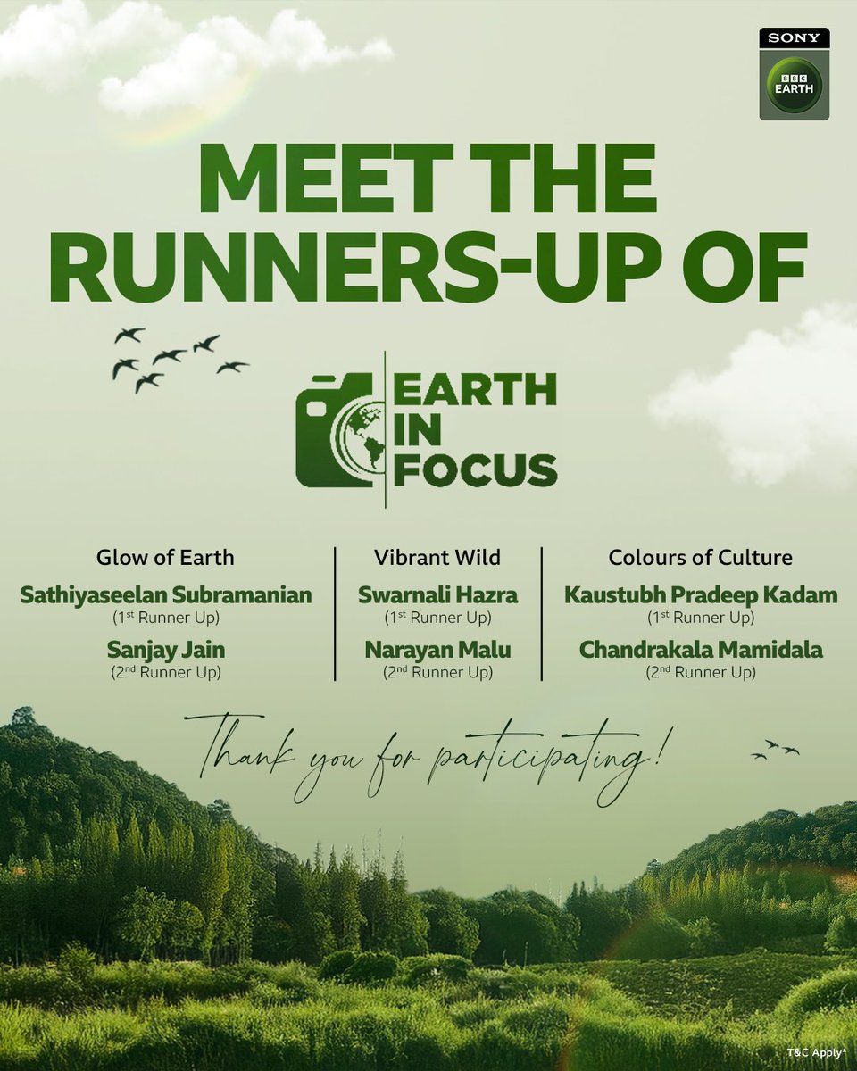 SonyBBCEarth's tweet photo. Striking stories through the lens! 📸​

Meet the runners-up of the #EarthInFocus Photography Contest​

Thank you for every entry, every story, every striking frame!

#SonyBBCEarth #SBBCE #EIF https://t.co/HHDGlXrAV9