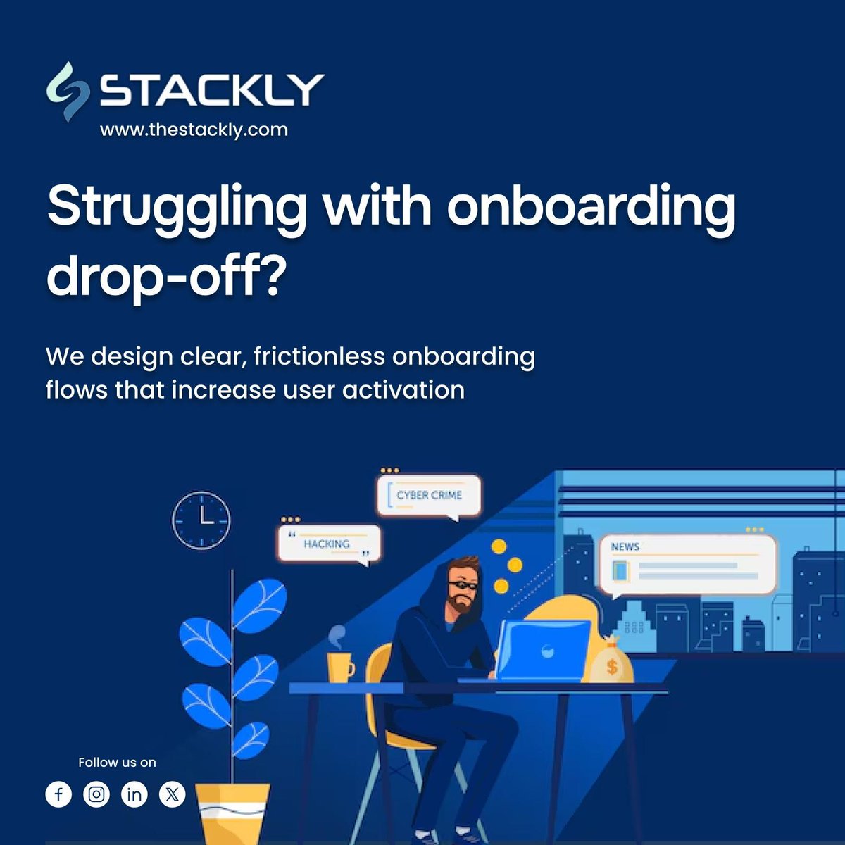 the_stackly's tweet photo. 👆 Struggling with onboarding drop-off? We design clear, frictionless onboarding flows that increase user activation. — Powered by Stackly.

#Stackly #StacklyDigital #AppUX #UIDesign #UXDesign #DesignTips #UserExperience https://t.co/lHIgvHysQE
