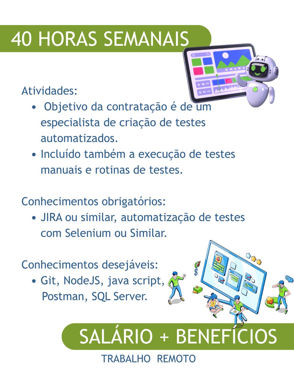 LabtransUFSC's tweet image. 🚨 Oportunidade Remota no LabTrans/UFSC!

Se você é da área de Computação ou Engenharia de Software e curte qualidade de software, essa vaga é pra você! 💻✨

O LabTrans está com vaga CLT para Analista de Teste de Software (QA). Estamos em busca de alguém com experiência em…