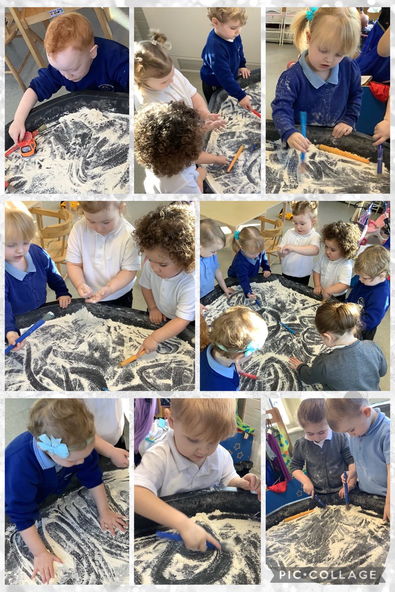 StPaulsRCWirral's tweet image. Our Preschool Twos have been very busy this morning continuing their winter topic. They created snowflake stamper paintings using brushes in flour for mark making.
They chose colours &amp;amp; developed fine motor skills building confidence, creativity &amp;amp; independence #workingasone