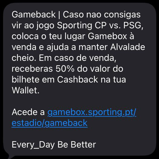nunovalinhas's tweet photo. Que me recorde, é a primeira vez que o #SportingCP comunica qual a % que vai devolver se alguém vender a sua #GameboxSCP via Gameback. https://t.co/XM6J6hUXyq