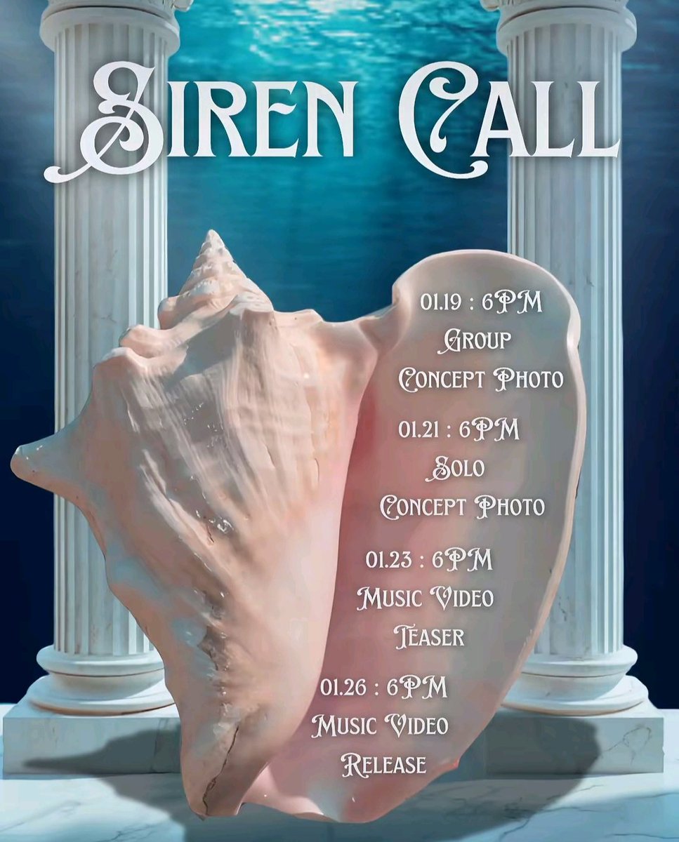 NWHI_official's tweet photo. 💿NWH:I (뉴이) 2nd Digital Single 【Siren Call】

→January 18/6 PM / Timetable Open
→January 19/6 PM / Group Concept Photo Open
→January 21/6 PM / Solo Concept Photo Open
→January 23/6 PM / MV Teaser Release
→January 26/6 PM / MV and Soundtrack Release

#NWHI #뉴이 #Comeback https://t.co/b0C4a31hok