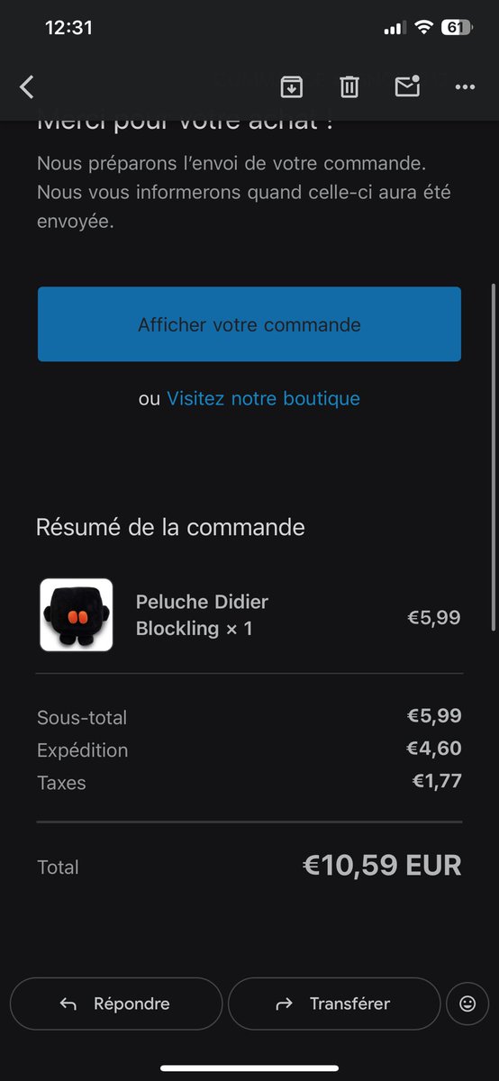 RealZyradox's tweet photo. @FuzeIII Donc @FuzeIII sur ma commande de 10,59€ avec livraison, Shopify ta pris 0,41€ de frais (0,25€ de frais carte +1,5%), TVA à 1€, 4,60€ de livraison (via Mondial Relay), 2,70€ de frais logistique dit par toi et donc 3,60€ pour la peluche : 12,31€ (1,72€ de différence) https://t.co/Vst48YKNV6