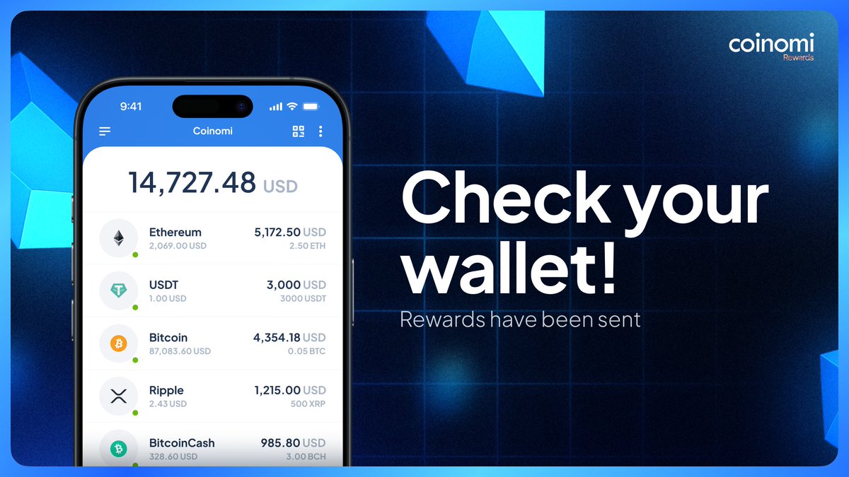 💸 Your $USDC on Base airdrop rewards are in! Open Coinomi and enable USDC  on Base to see the funds in your wallet 🚀