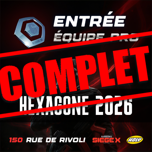 La lan Hexagone 6 est COMPLET.

Les billets VIP et PRO sont officiellement sold out.

Merci à tous ceux qui rendent cet événement possible.

La scène Rainbow Six française répond présent ❤️