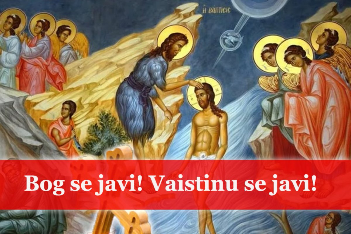 BajinaBastaOko's tweet image. SPC danas slavi Bogojavljenje, praznik Hristovog krštenja i javljanja Svete Trojice. Tradicionalno se pliva za Časni krst i osveštava voda. Počinju dani za venčanja. 🕊️
#bogojavljenje #krst #Crkva #bajinabasta