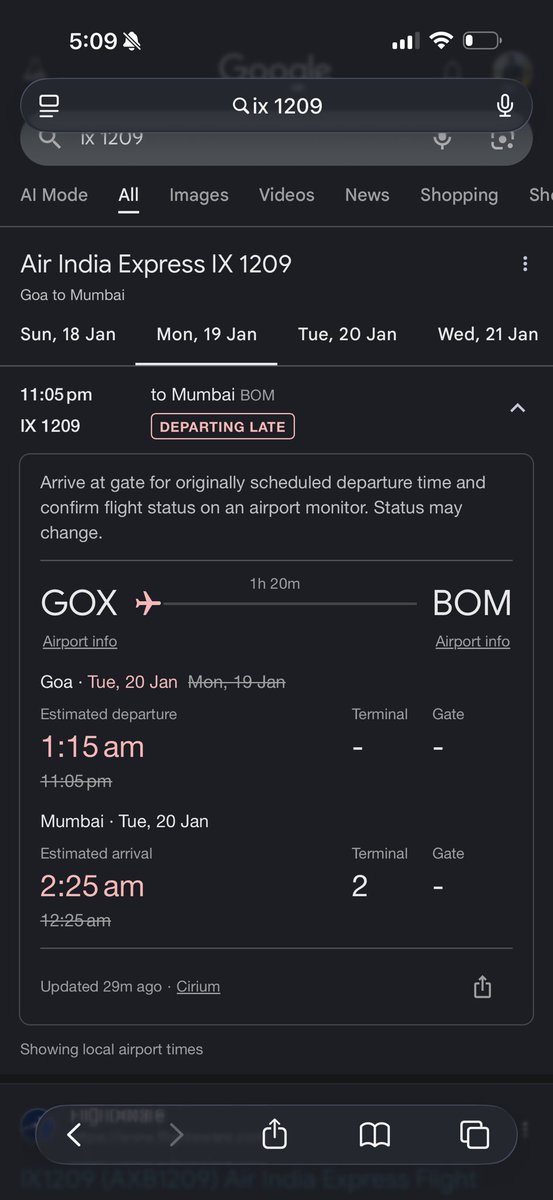 Hi <a href="/AirIndiaX/">Air India Express</a> I think it’s quite unfair that you show one time at booking and the flight has not even come to Goa yet and it is already delayed by 2 hours. Is there an alternative flight else could I have a refund because I cannot travel if there are further cancellations.