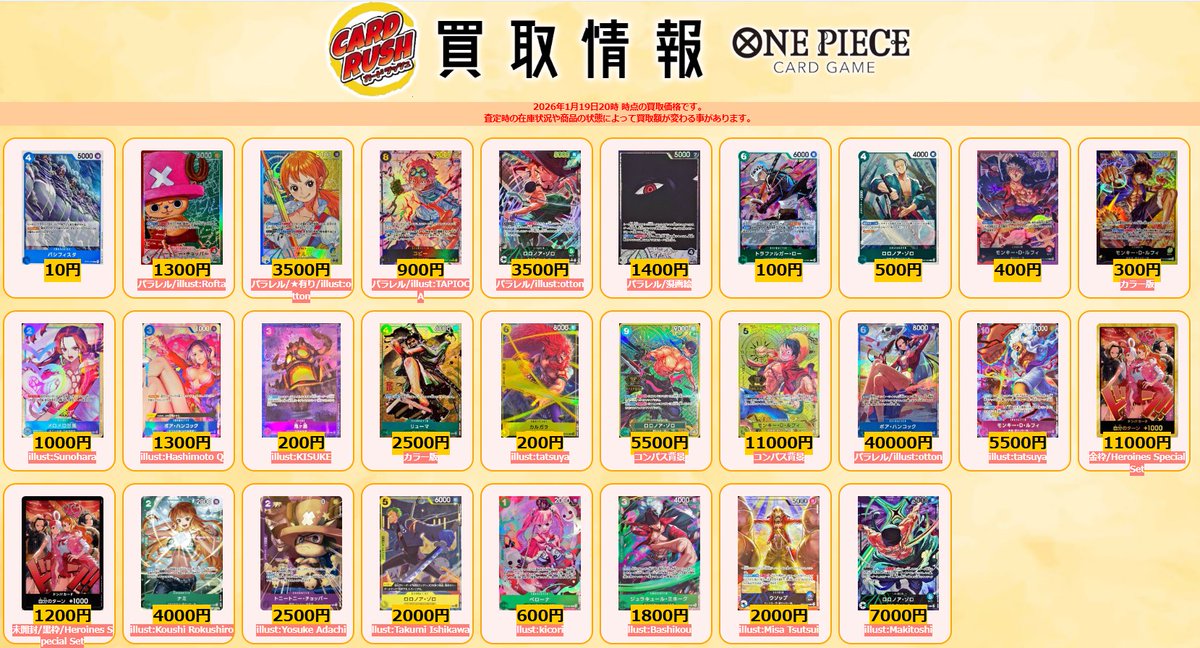 ワンピカード 買取情報 パシフィスタ C ￥10 トニートニー・チョッパー