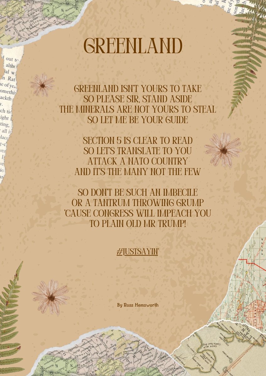 For the people of #Greenland a poem in support of a small land being bullied by a super-power.