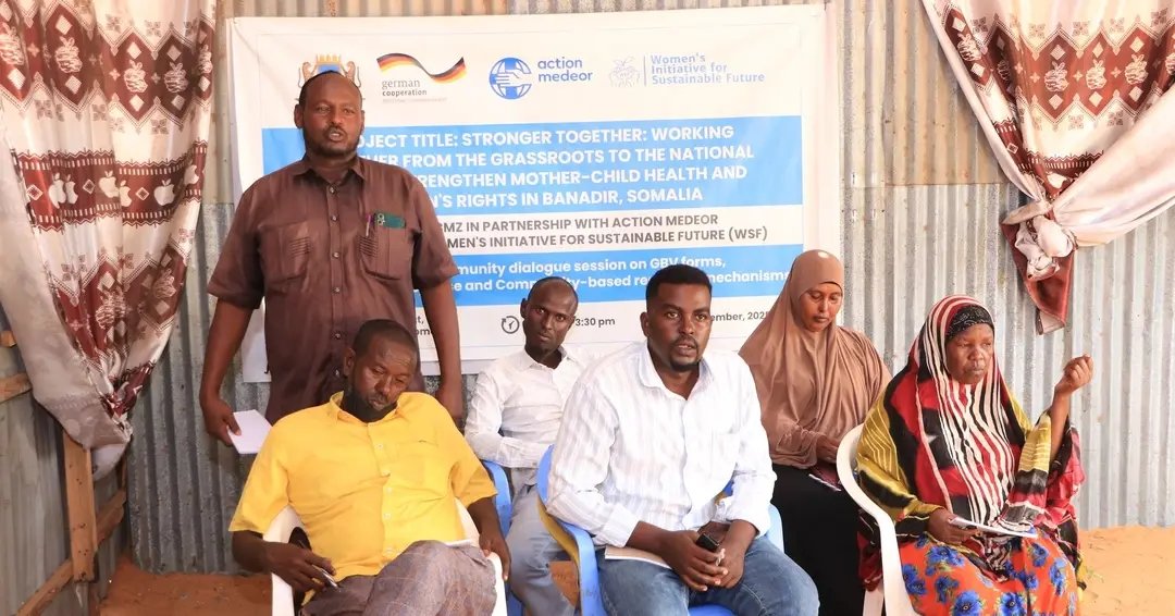 wsfsomalia's tweet photo. @WSF, with support from @actionmedeor e.V. and @BMZ, held a #CommunityDialogue with leaders and the #Deynille Local Authority on #GBV prevention, early detection, response, and community reporting.
Authorities reaffirmed accountability and efforts to #Reduce Drug use. https://t.co/v8zPyehPPy