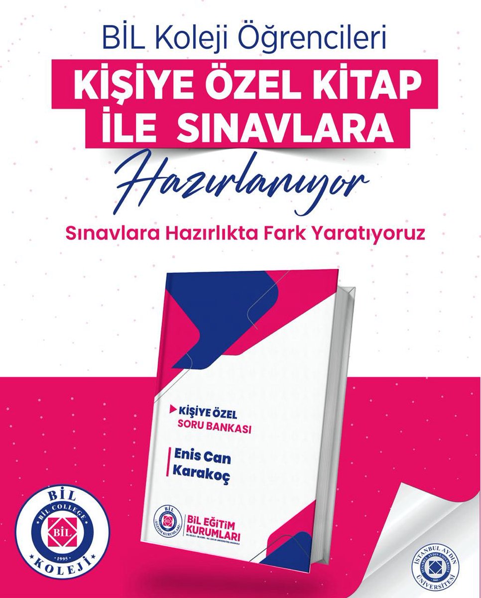 BİL Koleji Öğrencileri
Kişiye Özel Kitap ile Sınavlara Hazırlanıyor.